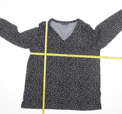 Marks and Spencer Women's Black Wrap Jersey Blouse Size 18