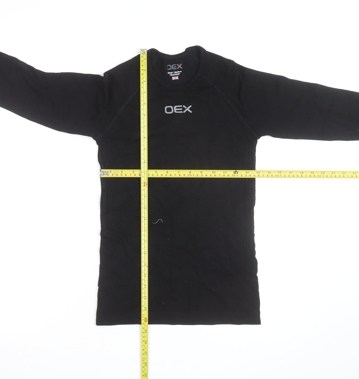 Mens UK Size S OEX Black HikingRunning & JoggingGym & TrainingWalking T-Shirt