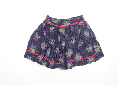 Monsoon Teens Blue Floral A-Line Short Cotton Skirt 12 Years