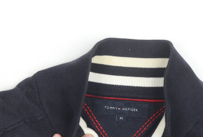Tommy Hilfiger Men’s Blue Henley Cotton Jumper M Classic Style