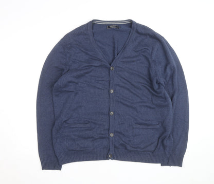 Maine New England Men’s Blue Cotton Wool Cardigan XL V-Neck Classic