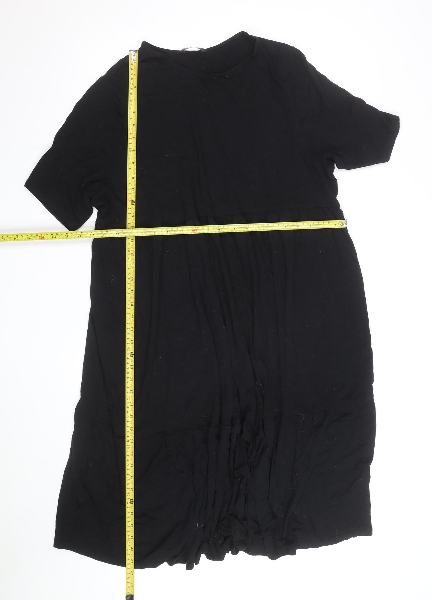 Marks and Spencer Women Black Size 14 Short Sleeve Shift Dress