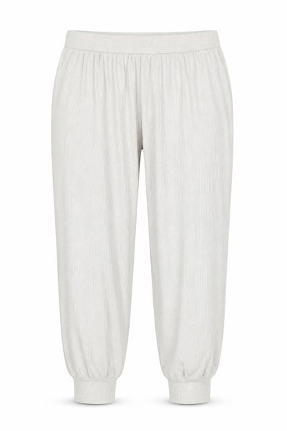 Marks & Spencer Women Beige Large Ribbed Jogger Trousers