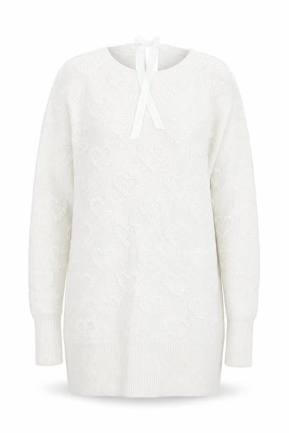 Jane Norman Women’s Ivory Heart Knit Pullover Jumper Size 10