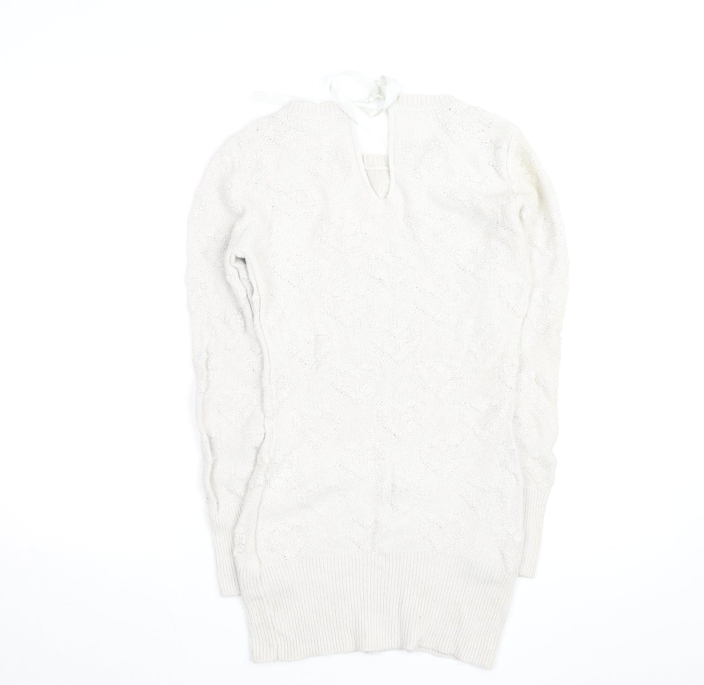 Jane Norman Women’s Ivory Heart Knit Pullover Jumper Size 10