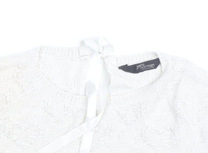 Jane Norman Women’s Ivory Heart Knit Pullover Jumper Size 10