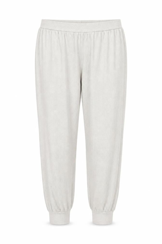 Marks & Spencer Women Beige Large Ribbed Jogger Trousers