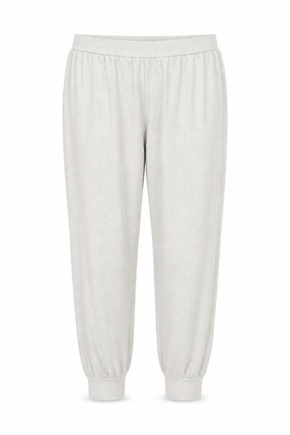 Marks & Spencer Women Beige Large Ribbed Jogger Trousers