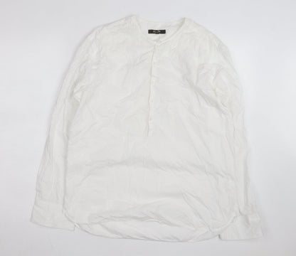 Monsoon Women's White Cotton Long Sleeve Blouse M
