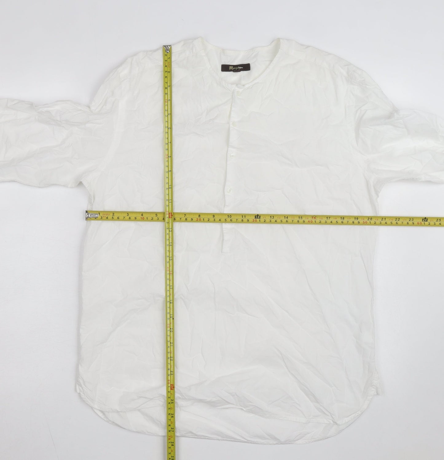 Monsoon Women's White Cotton Long Sleeve Blouse M