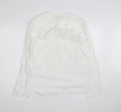 Monsoon Women's White Cotton Long Sleeve Blouse M