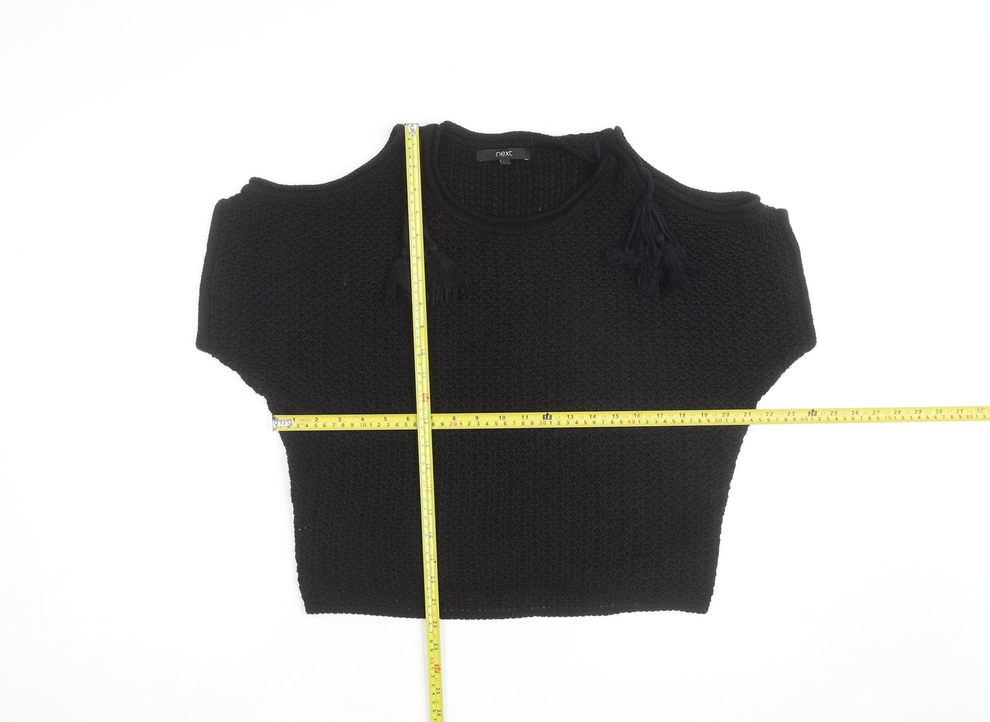 Next Women’s Black Cold Shoulder Chunky Knit Jumper Size S