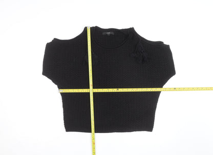 Next Women’s Black Cold Shoulder Chunky Knit Jumper Size S