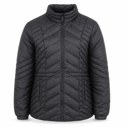 Cleo Women's Black Down Puffer Jacket M Quilted Insulated Mid-Length