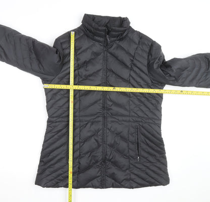 Cleo Women's Black Down Puffer Jacket M Quilted Insulated Mid-Length