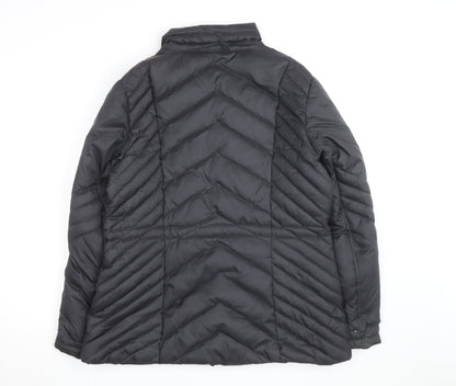 Cleo Women's Black Down Puffer Jacket M Quilted Insulated Mid-Length