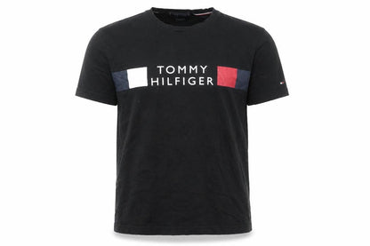 Tommy Hilfiger Men’s Black Logo Cotton Crew Neck T-Shirt Size M