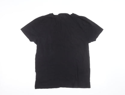 Tommy Hilfiger Men’s Black Logo Cotton Crew Neck T-Shirt Size M