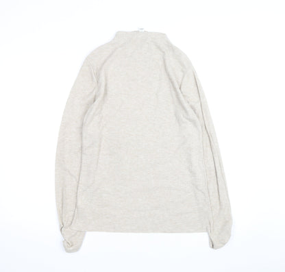 River Island Women Beige Mock Neck Long Sleeve Pullover Jumper Size 16
