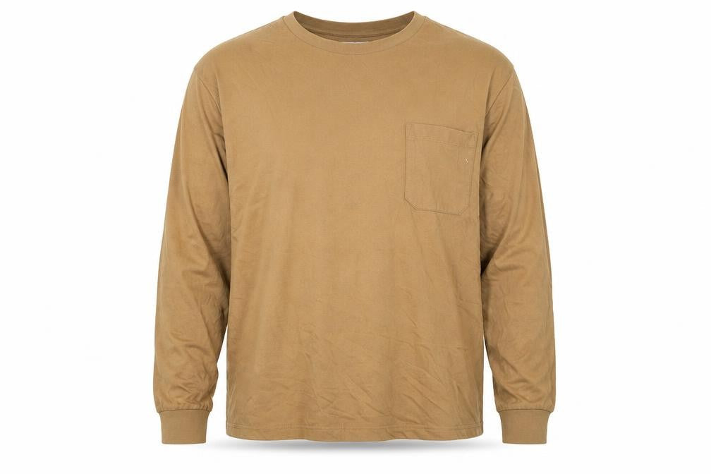 Marks & Spencer Men's Brown 2XL Long Sleeve Cotton Top