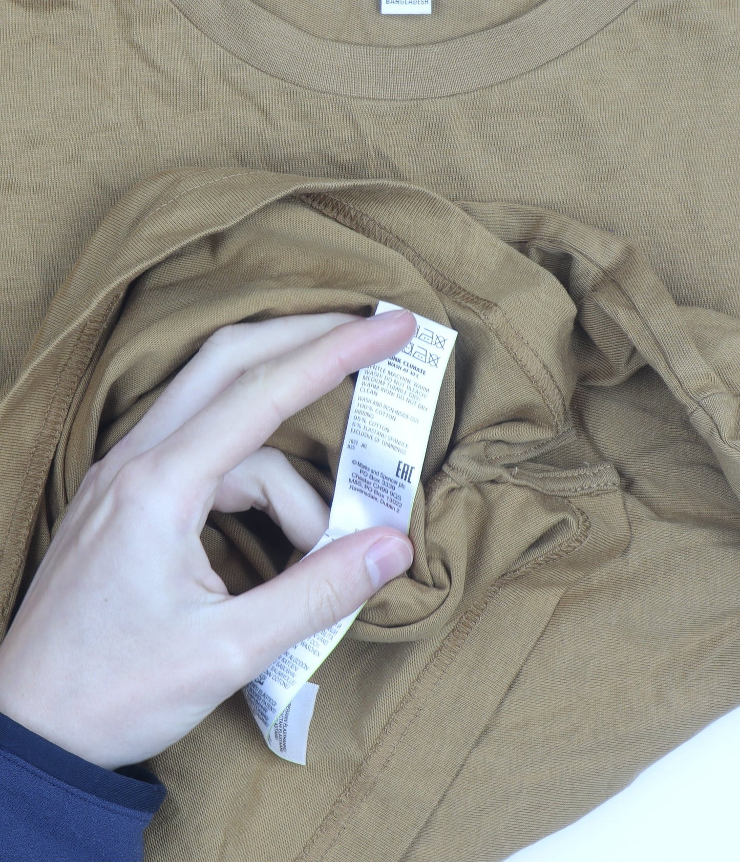 Marks and Spencer Men's Brown 2XL Long Sleeve Cotton Top