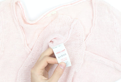 White Stuff Women's Pink Lightweight Scoop Neck Knit Jumper M