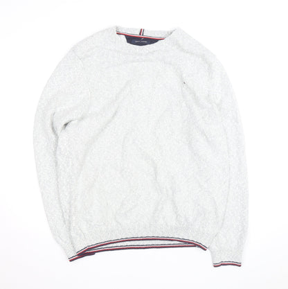Tommy Hilfiger Men's Grey Cotton Wool Pullover Jumper Size L