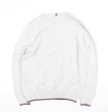 Tommy Hilfiger Men's Grey Cotton Wool Pullover Jumper Size L