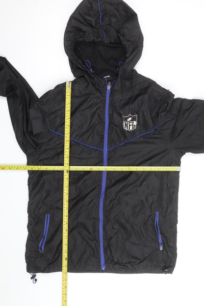 NFL Men’s Black Windbreaker Jacket Hooded Full Zip Size S