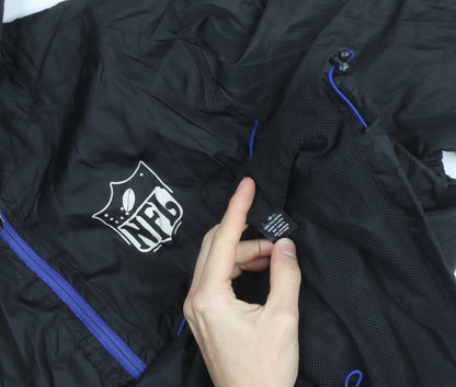 NFL Men’s Black Windbreaker Jacket Hooded Full Zip Size S