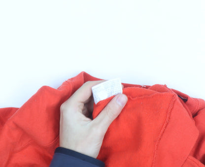 Champion Men's Red Crew Neck Logo Pullover Sweatshirt M