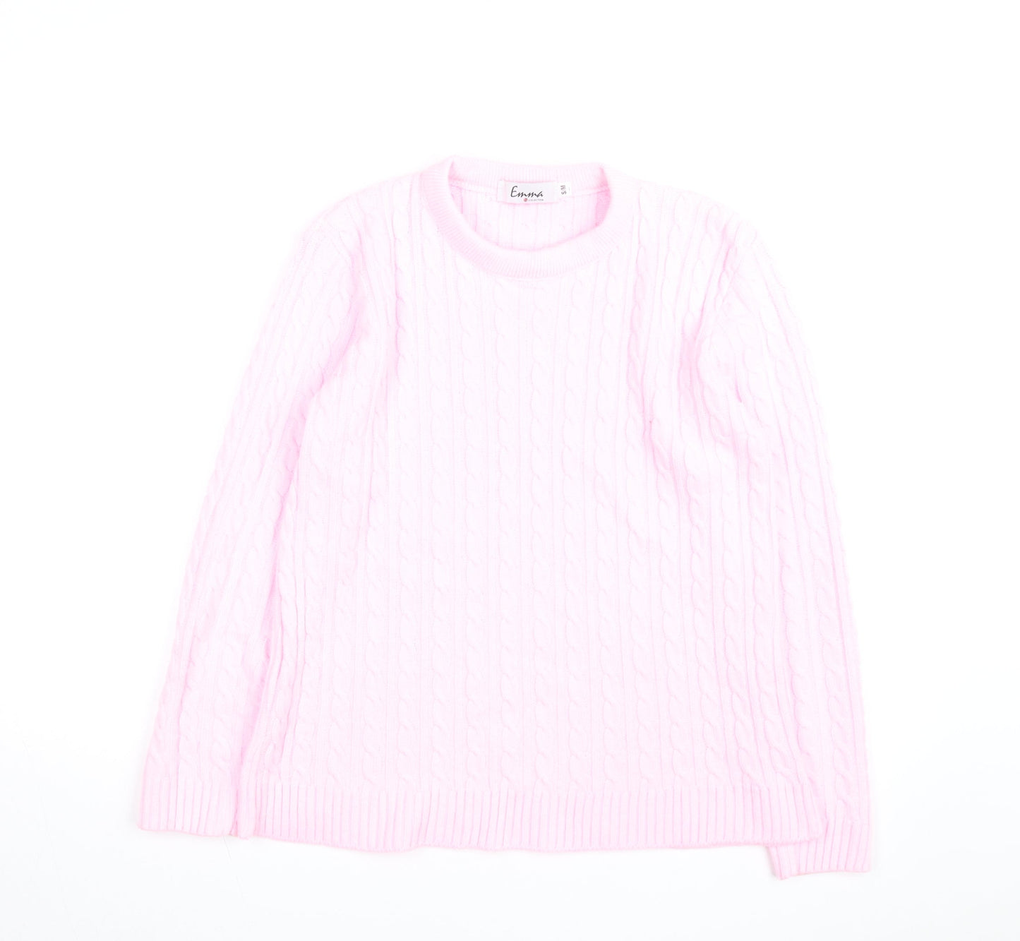 Emma Collection Women's Pink Cable-Knit Pullover Jumper S