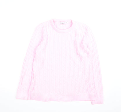 Emma Collection Women's Pink Cable-Knit Pullover Jumper S