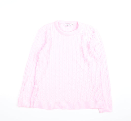 Emma Collection Women's Pink Cable-Knit Pullover Jumper S