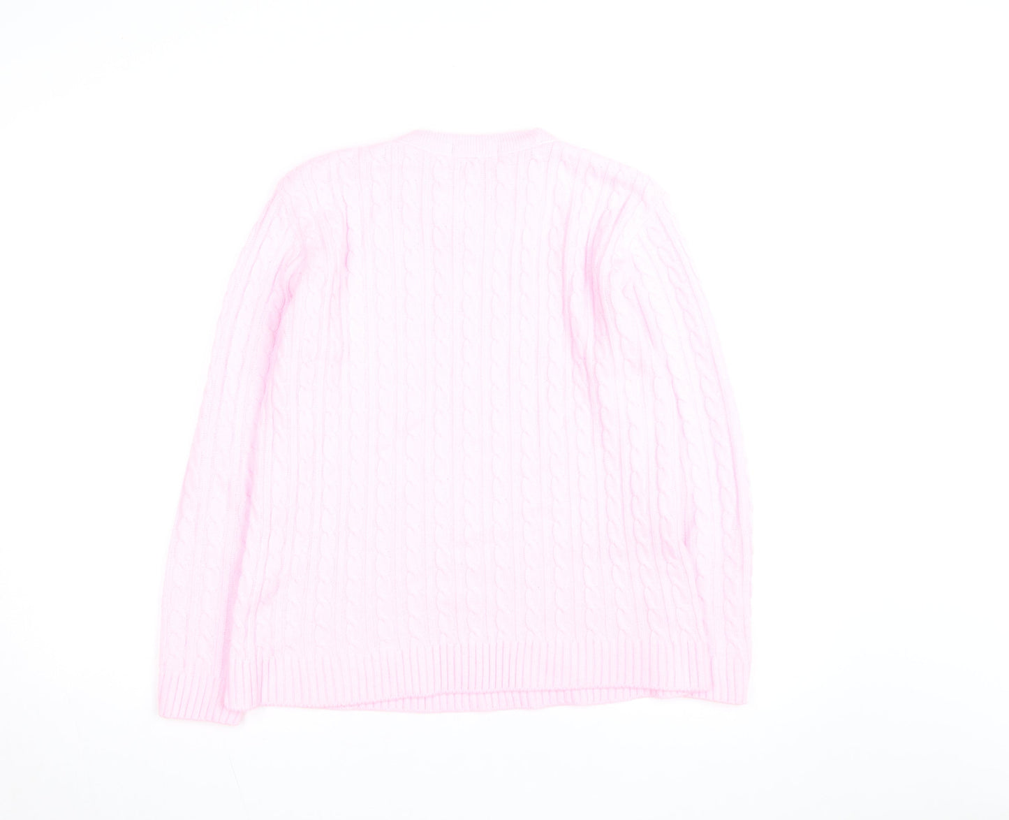 Emma Collection Women's Pink Cable-Knit Pullover Jumper S