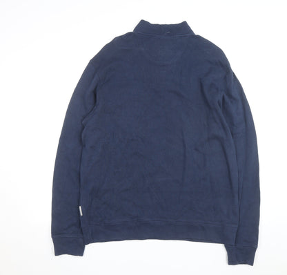 Duluth Trading Co Men's Blue Cotton 1/4 Zip Jumper Size L Relaxed Fit