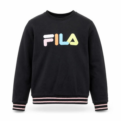 Fila Men's Black Logo Sweatshirt L Crew Neck Pullover Jumper