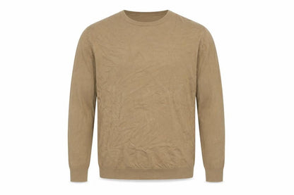Zara Men Beige Cotton Blend Crew Neck Pullover Jumper M