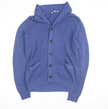 Uniqlo Men's Blue Cotton Button Cardigan L Regular Fit