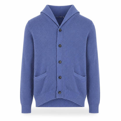 Uniqlo Men's Blue Cotton Button Cardigan L Regular Fit