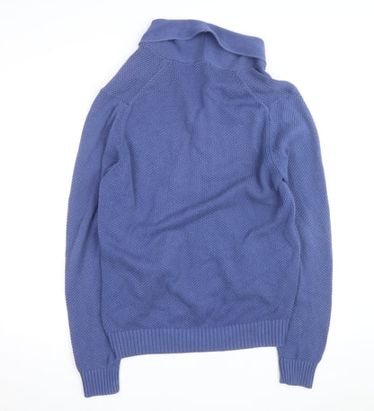 Uniqlo Men's Blue Cotton Button Cardigan L Regular Fit