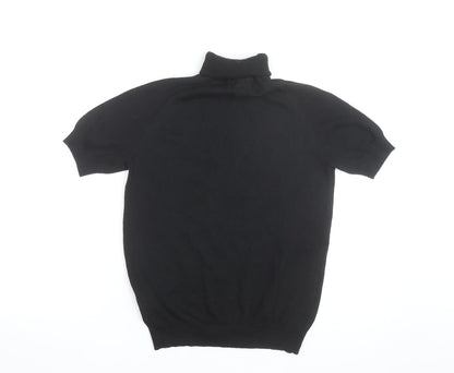 MOTF Women's Black Roll Neck Short Sleeve Knit Jumper Size M