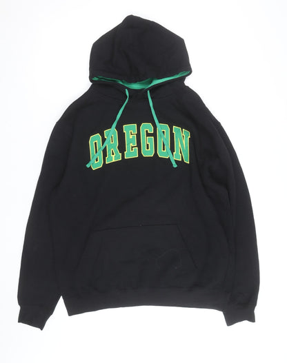 Colosseum Men Black Oregon Pullover Hoodie Size L Fleece Hooded Sweatshirt