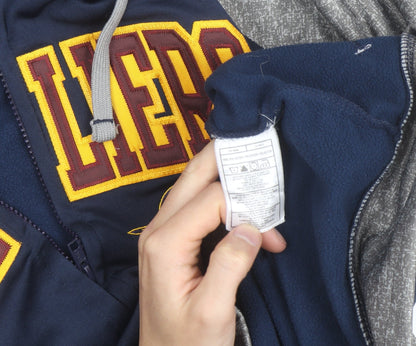 Antigua Mens Blue Grey Full Zip Hooded Sweatshirt XL Cleveland Cavaliers