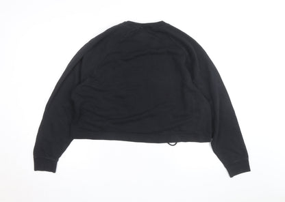 Nike Women's Black Lace-Up Crew Neck Pullover Sweatshirt M