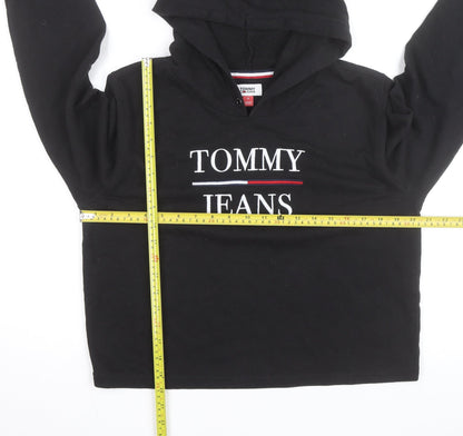 Tommy Jeans Men's Black Logo Pullover Hoodie Cotton M