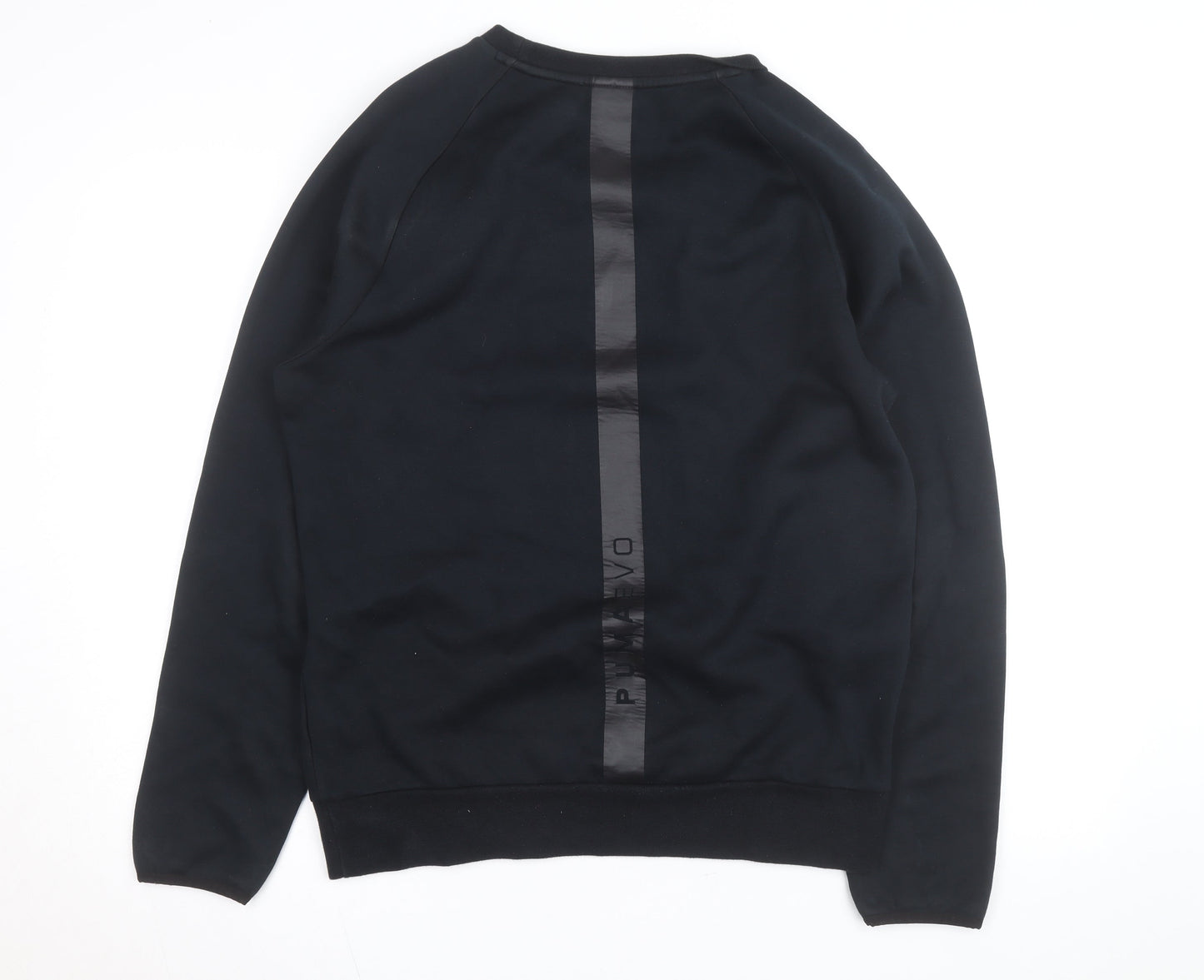 Puma Men's Black Crew Neck Sweatshirt M Regular Fit Logo Zip Detail
