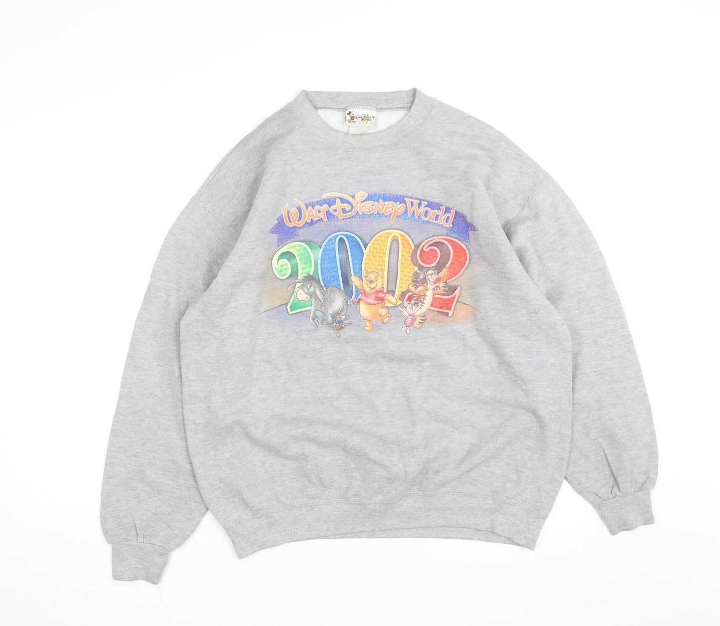 Disney Men Grey 2002 Winnie the Pooh Crew Neck Sweatshirt L