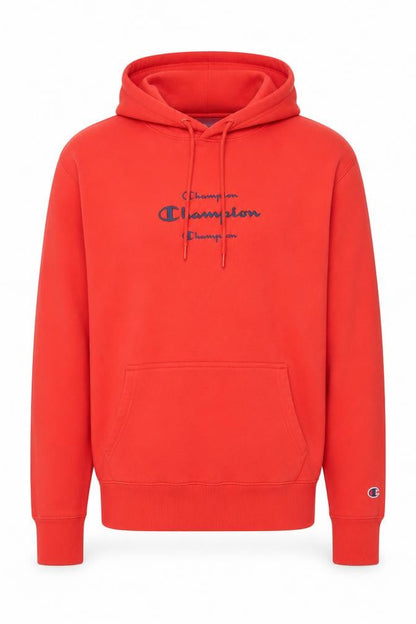 Champion Men's Red Small Pullover Hoodie with Logo Detail