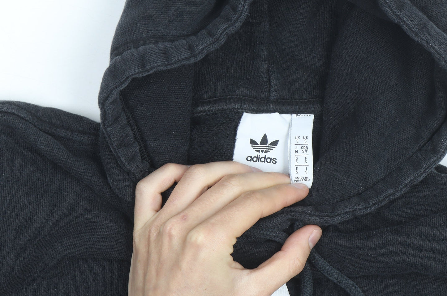 Adidas Men's Black Small Pullover Hoodie with Logo Print